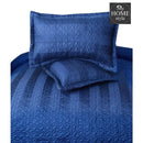 3 Pcs Satin Stripe Luxury Bedspread Navy