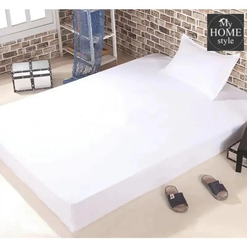 3 PCs Satin Strips Fitted Sheet with Pillow cover