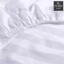 3 PCs Satin Strips Fitted Sheet with Pillow cover