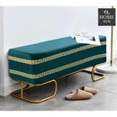 3 Seater Luxury Embroidered Wooden Stool With Steel Stand -716