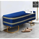 3 Seater Luxury Embroidered Wooden Stool With Steel Stand -729