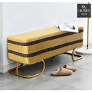 3 Seater Luxury Embroidered Wooden Stool With Steel Stand -731