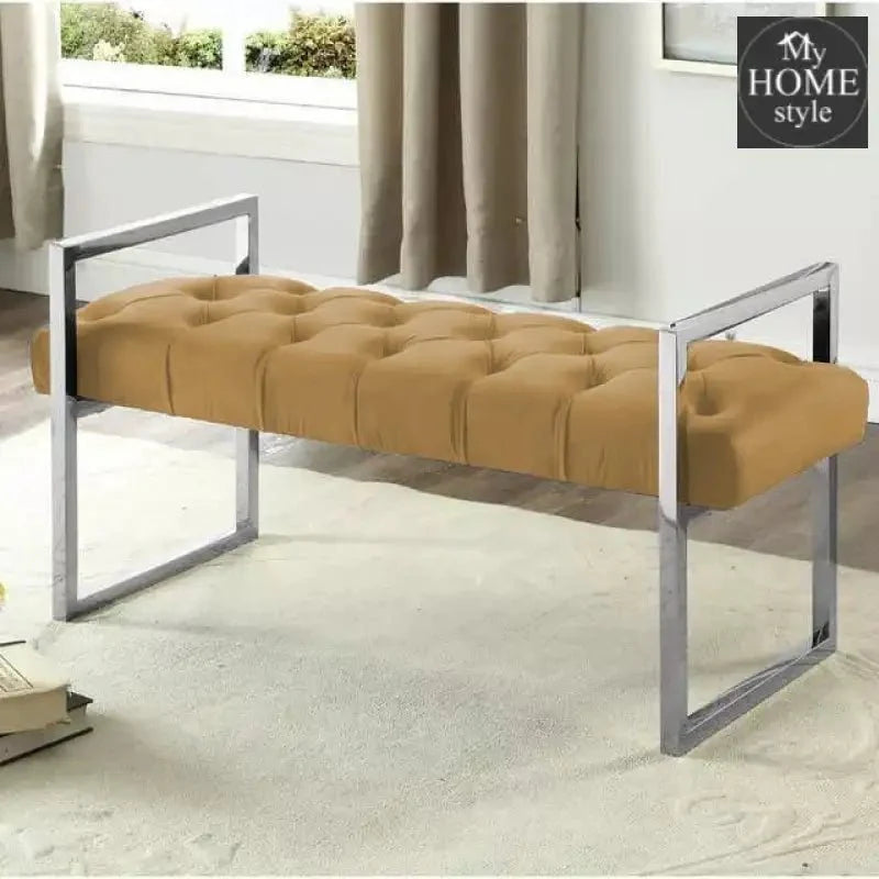 3 Seater Luxury Stainless Steel Ottoman Stool -936