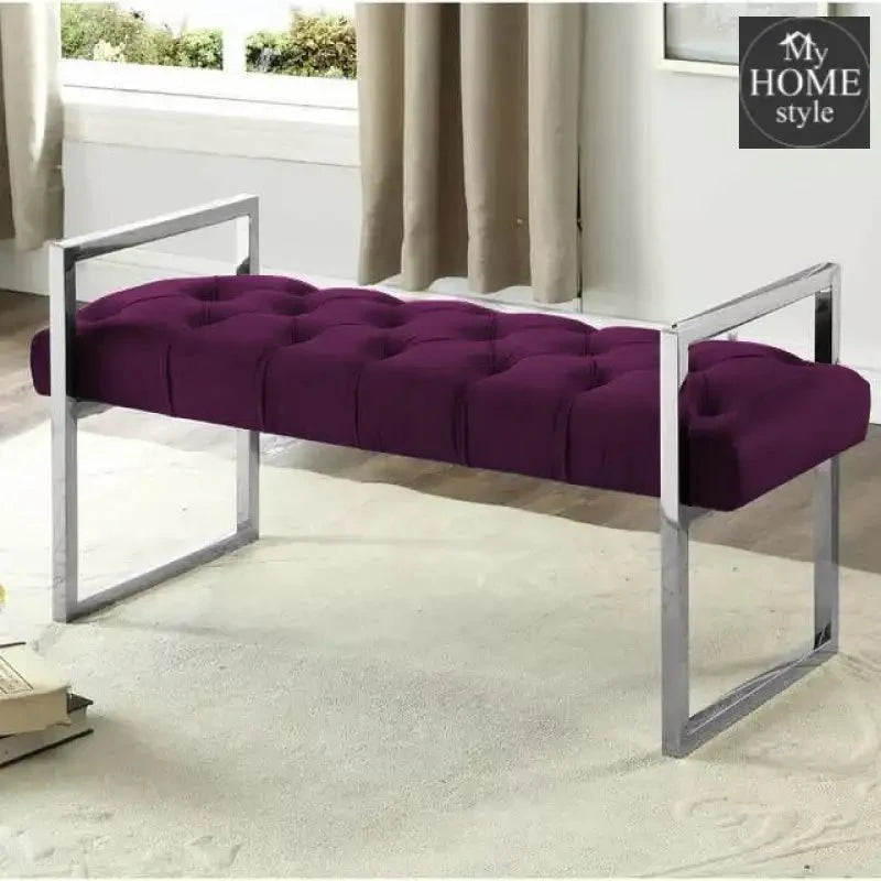 3 Seater Luxury Stainless Steel Ottoman Stool -937