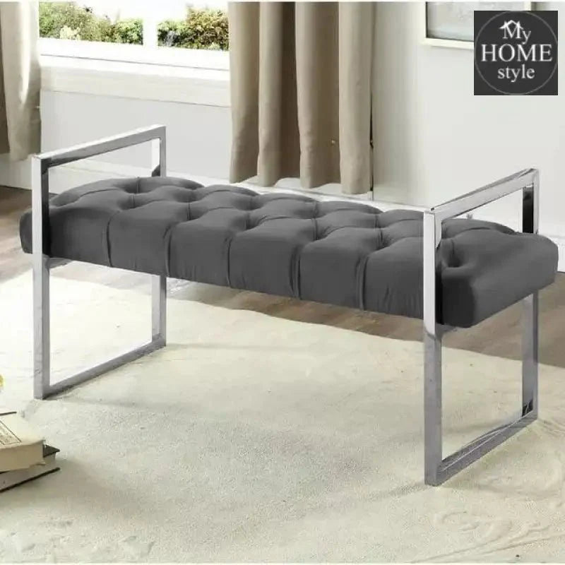 3 Seater Luxury Stainless Steel Ottoman Stool -938