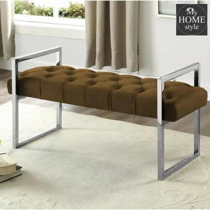3 Seater Luxury Stainless Steel Ottoman Stool -943