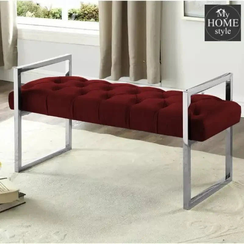 3 Seater Luxury Stainless Steel Ottoman Stool -945