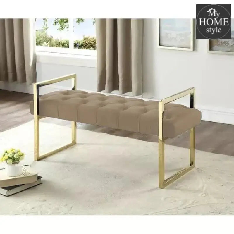 3 Seater Luxury Stainless Steel Ottoman Stool -946