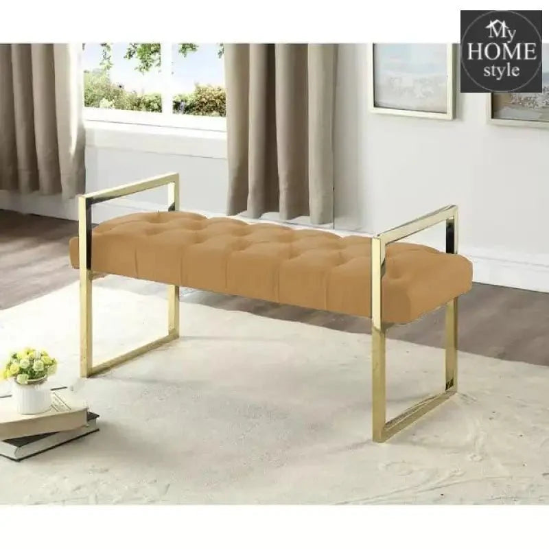 3 Seater Luxury Stainless Steel Ottoman Stool -948