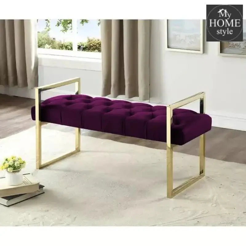 3 Seater Luxury Stainless Steel Ottoman Stool -950