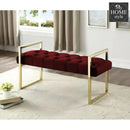 3 Seater Luxury Stainless Steel Ottoman Stool -953