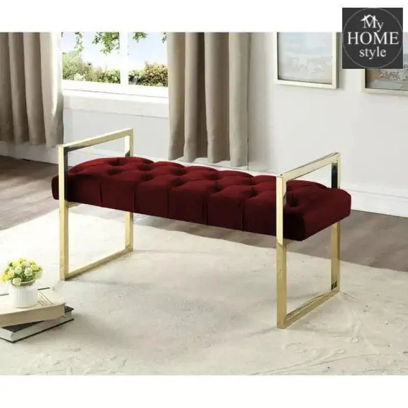 3 Seater Luxury Stainless Steel Ottoman Stool -953