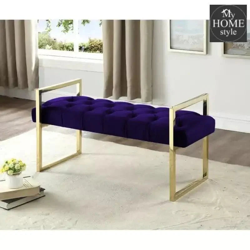 3 Seater Luxury Stainless Steel Ottoman Stool -954