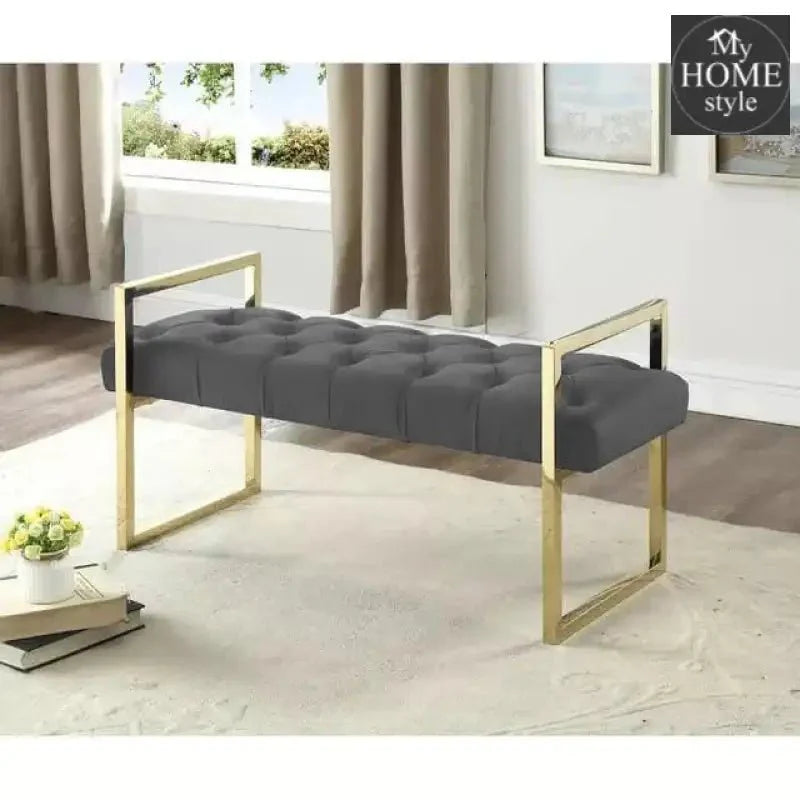 3 Seater Luxury Stainless Steel Ottoman Stool -955