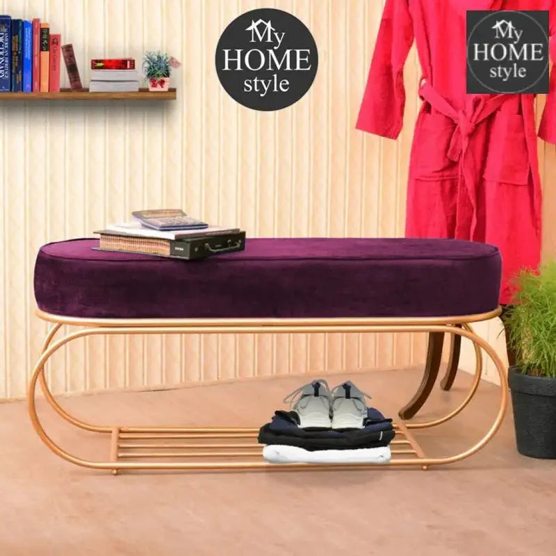 3 seater Luxury Stool With Shoe Rack - 1000