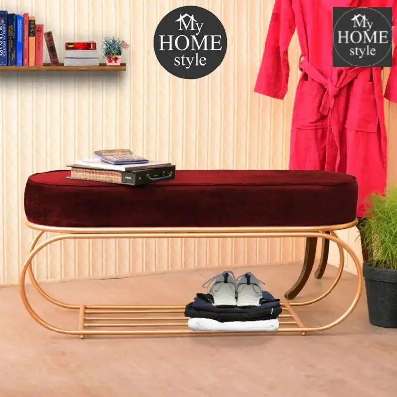 3 seater Luxury Stool With Shoe Rack - 1000