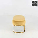 3 Seater Luxury Velvet Stool With Golden Steel Stand -1099