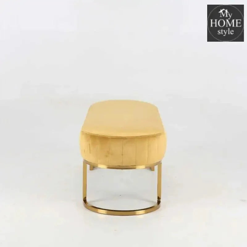 3 Seater Luxury Velvet Stool With Golden Steel Stand -1099