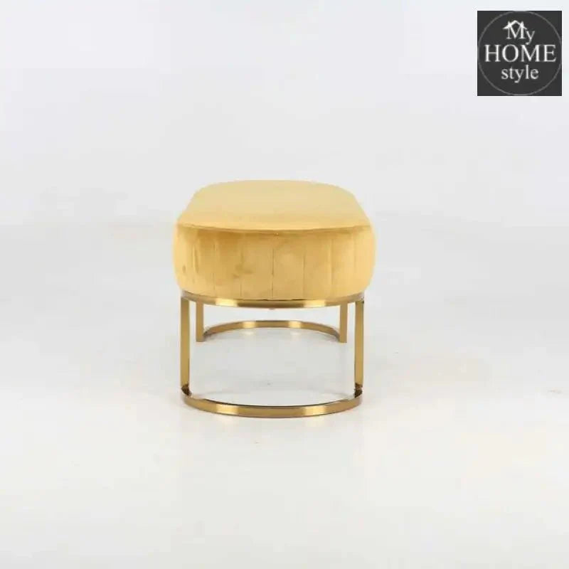 3 Seater Luxury Velvet Stool With Golden Steel Stand -1099