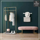 3 Seater Luxury Velvet Stool With Golden Steel Stand -1101