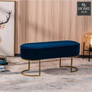 3 Seater Luxury Velvet Stool With Golden Steel Stand -1128