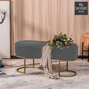3 Seater Luxury Velvet Stool With Golden Steel Stand -1128