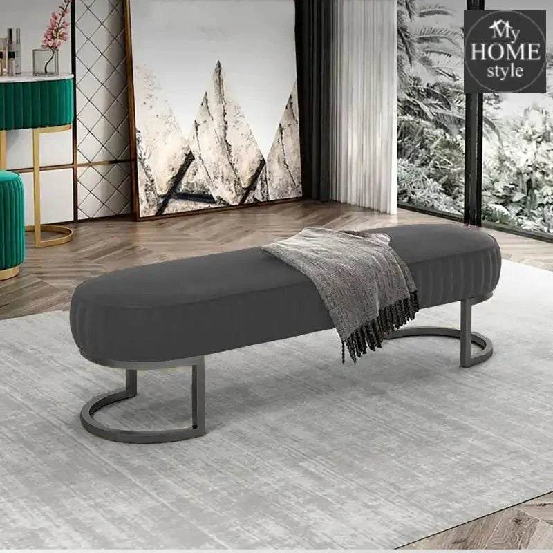 3 Seater Luxury Velvet Stool With Steel Stand -1136