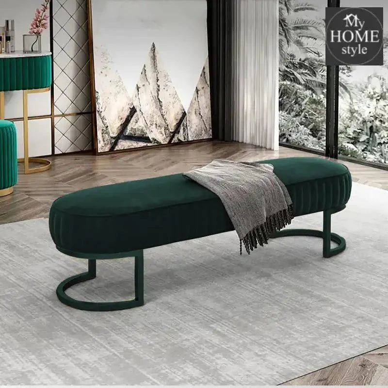 3 Seater Luxury Velvet Stool With Steel Stand -1139