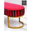 3 Seater Luxury Velvet Stool With Steel Stand -1152