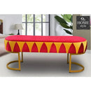 3 Seater Luxury Velvet Stool With Steel Stand -1153