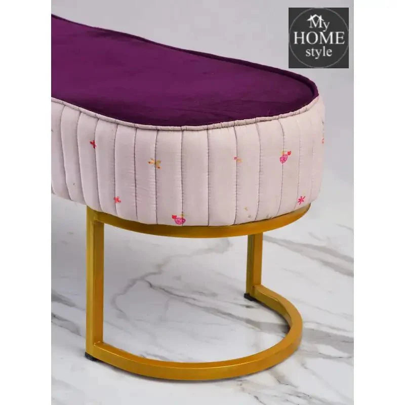 3 Seater Luxury Velvet Stool With Steel Stand -1160
