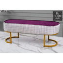3 Seater Luxury Velvet Stool With Steel Stand -1161
