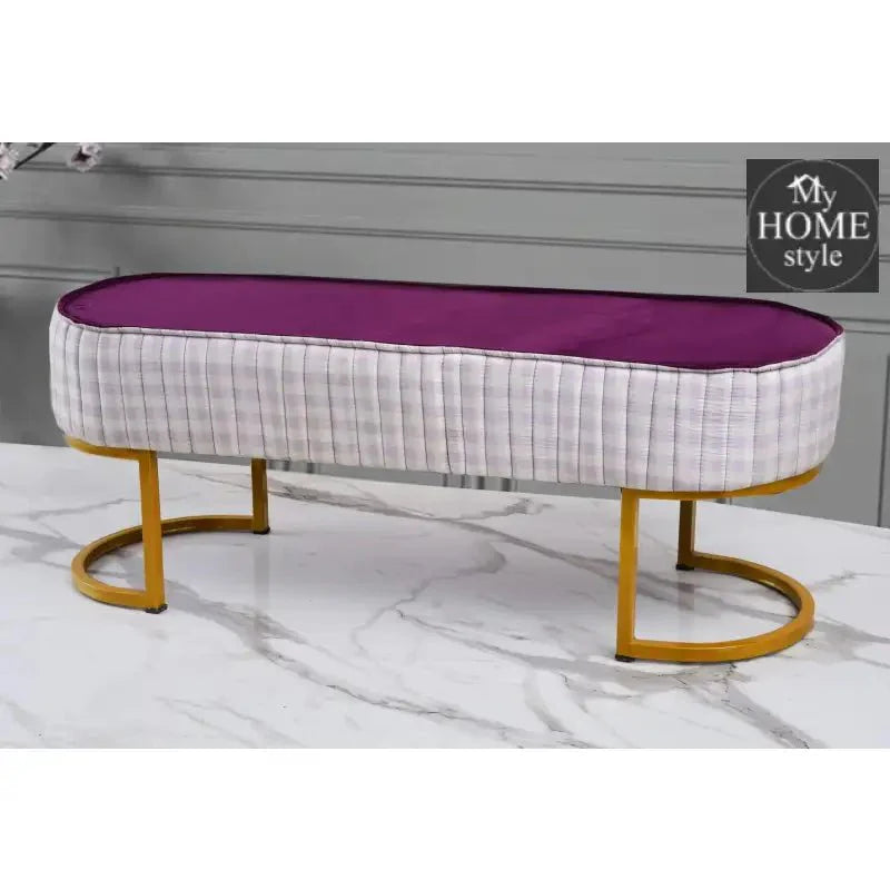 3 Seater Luxury Velvet Stool With Steel Stand -1161