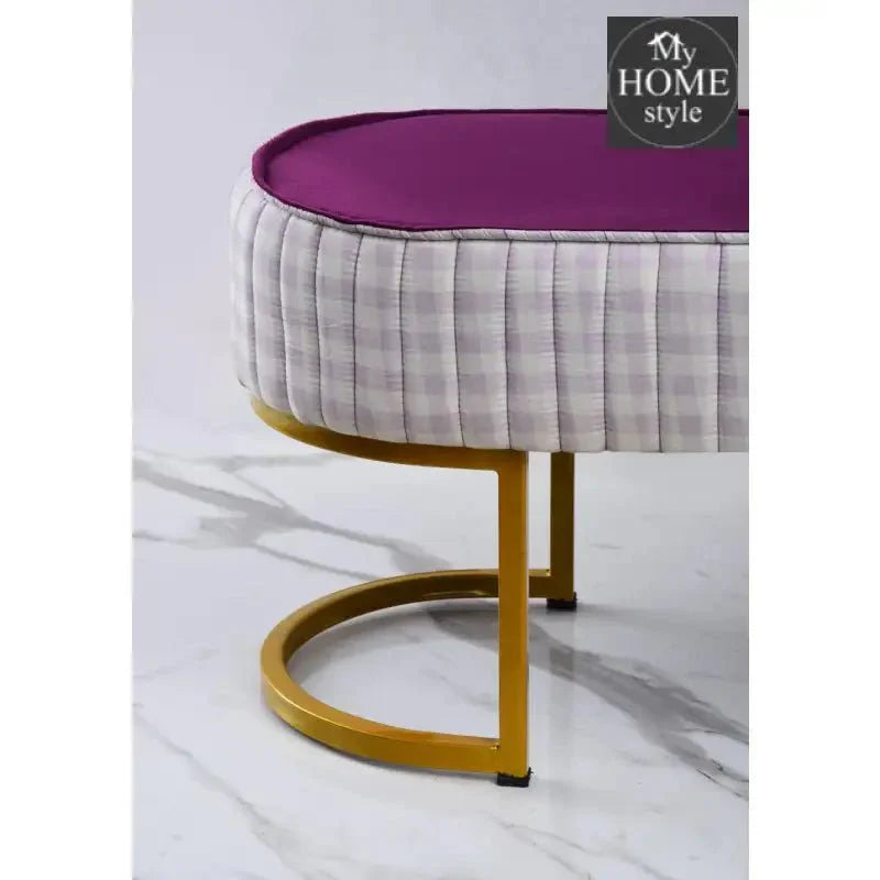 3 Seater Luxury Velvet Stool With Steel Stand -1161