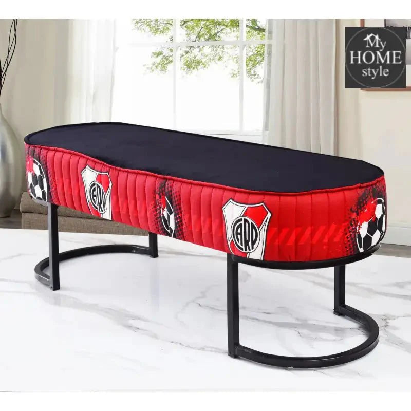 3 Seater Luxury Velvet Stool With Steel Stand -1162