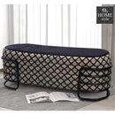 3 Seater Luxury Wooden Stool With Steel Stand -1151