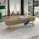 3 Seater Luxury Wooden Stool With Steel Stand -472