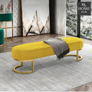3 Seater Luxury Wooden Stool With Steel Stand -474