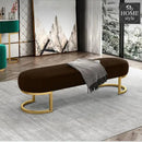 3 Seater Luxury Wooden Stool With Steel Stand -475