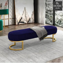 3 Seater Luxury Wooden Stool With Steel Stand -476