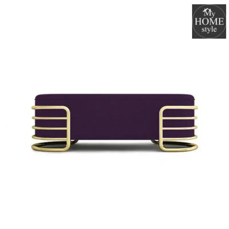 3 Seater Luxury Wooden Stool With Steel Stand -763