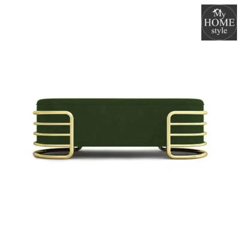 3 Seater Luxury Wooden Stool With Steel Stand -764