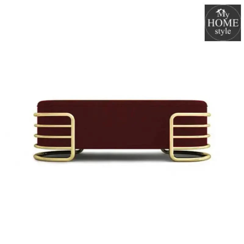 3 Seater Luxury Wooden Stool With Steel Stand -765