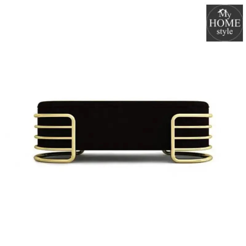 3 Seater Luxury Wooden Stool With Steel Stand -766