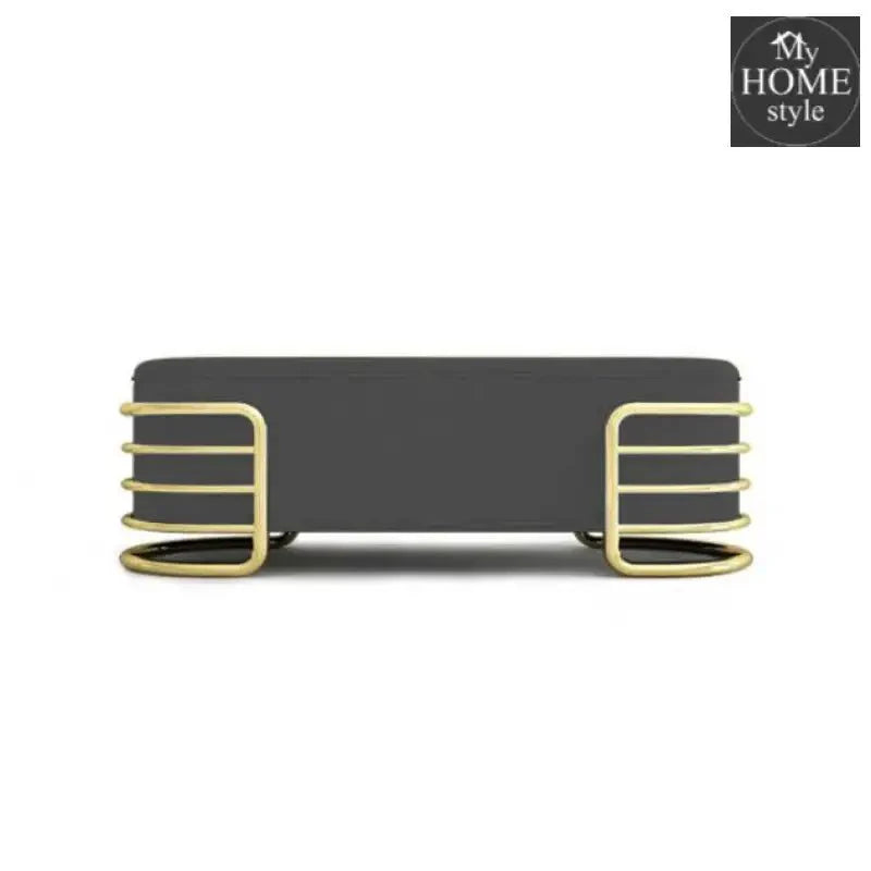 3 Seater Luxury Wooden Stool With Steel Stand -768