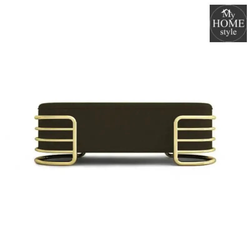 3 Seater Luxury Wooden Stool With Steel Stand -769