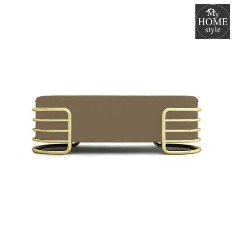 3 Seater Luxury Wooden Stool With Steel Stand -770