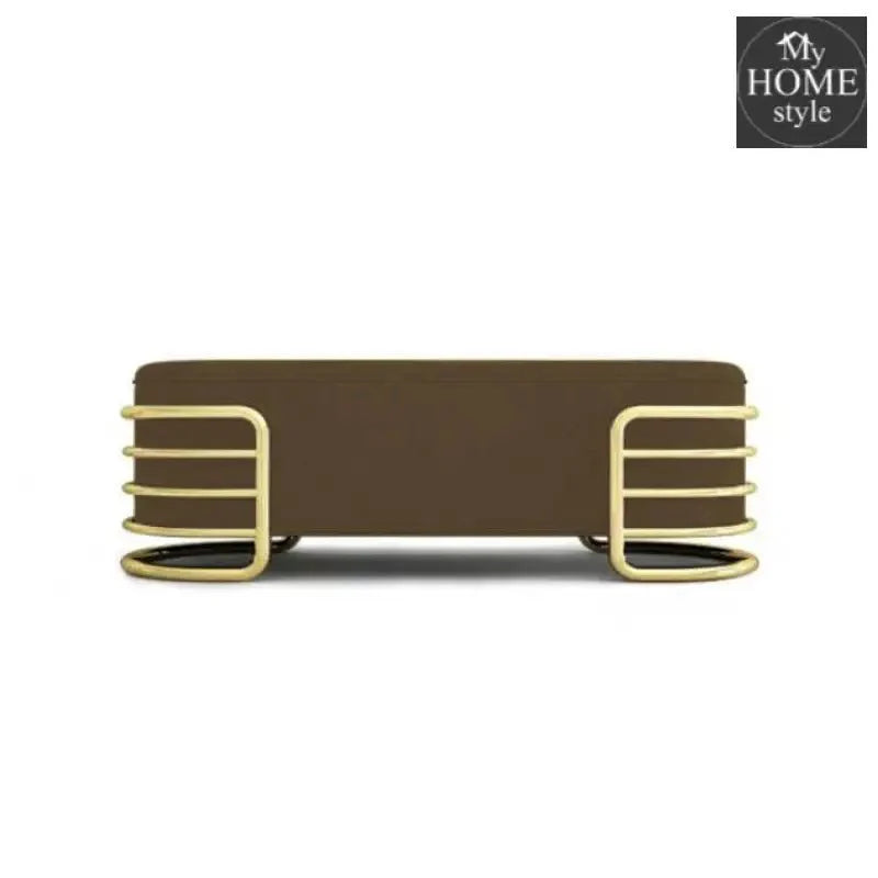 3 Seater Luxury Wooden Stool With Steel Stand -771