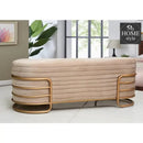 3 Seater Luxury Wooden Stool With Steel Stand -848