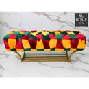 3 Seater Ottoman Printed Stool With Shoe Rack -1126